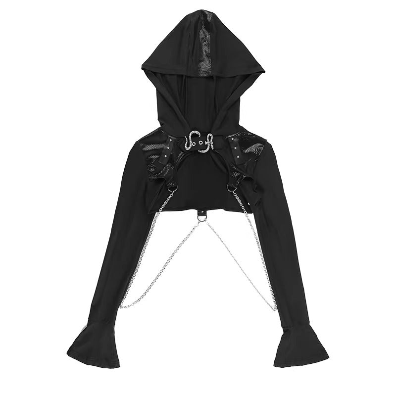 UrbanLaws Hooded Chain Crop Top