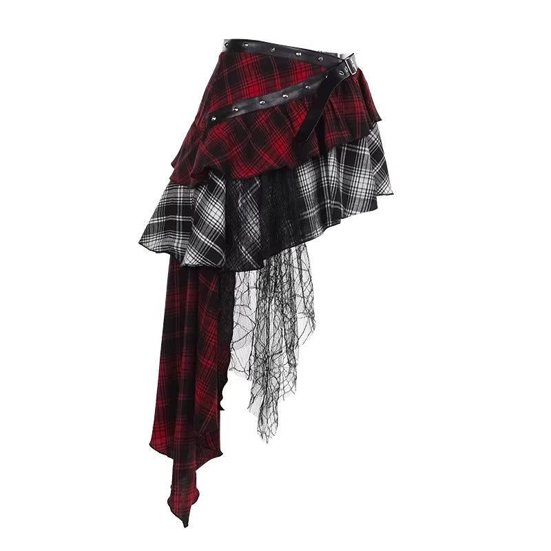UrbanLaws Asymmetric Layered Plaid Etek