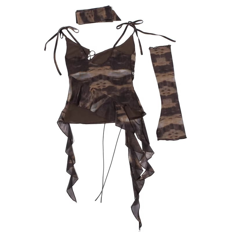 UrbanLaws Asymmetric Mesh Tie Top