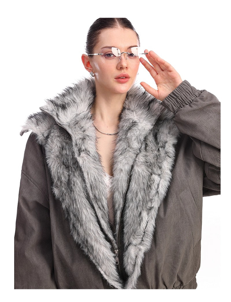 UrbanLaws Vintage Çift Katlı Kürk Yaka Ceket