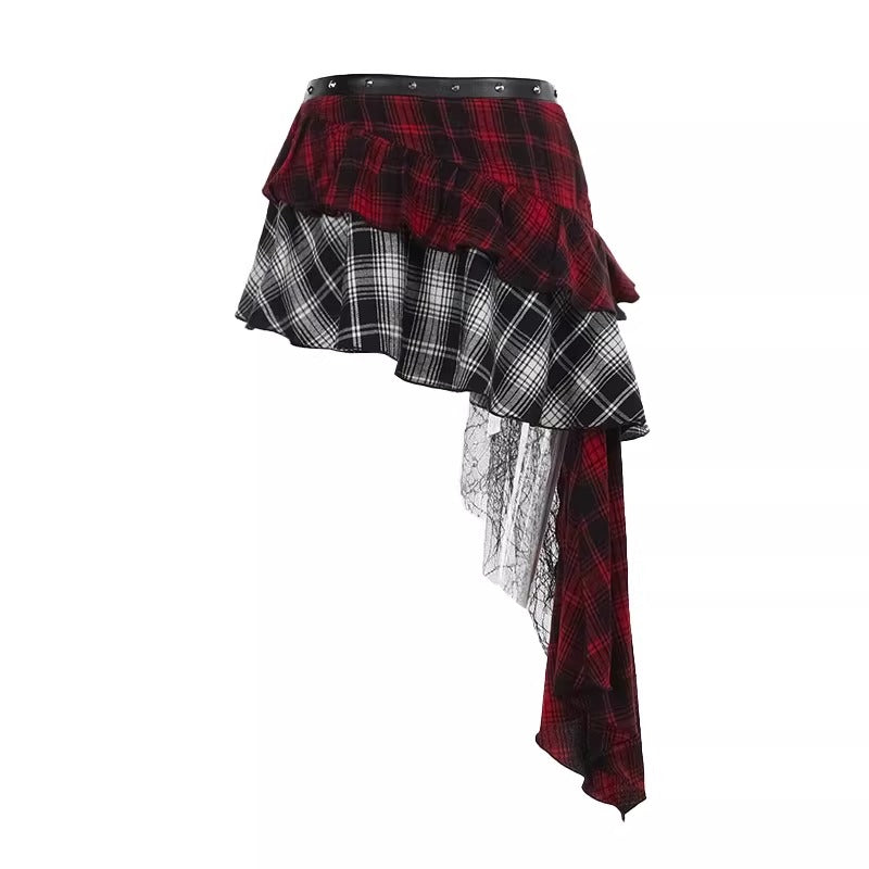 UrbanLaws Asymmetric Layered Plaid Etek