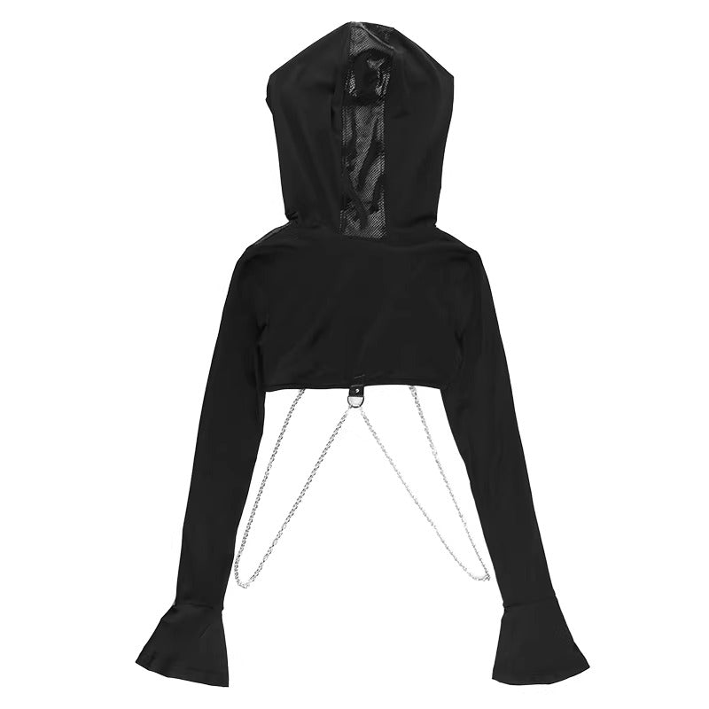 UrbanLaws Hooded Chain Crop Top