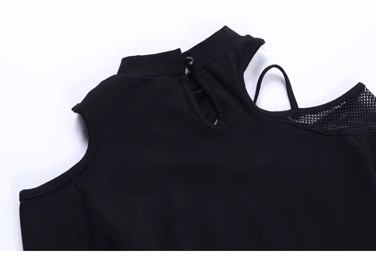 UrbanLaws Cut-Out Mesh Crop Top