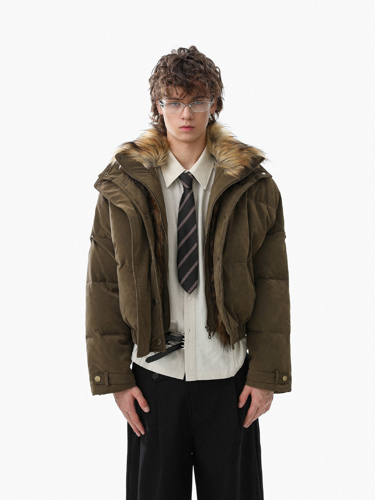 UrbanLaws Premium Fur-Collar Vintage Ceket