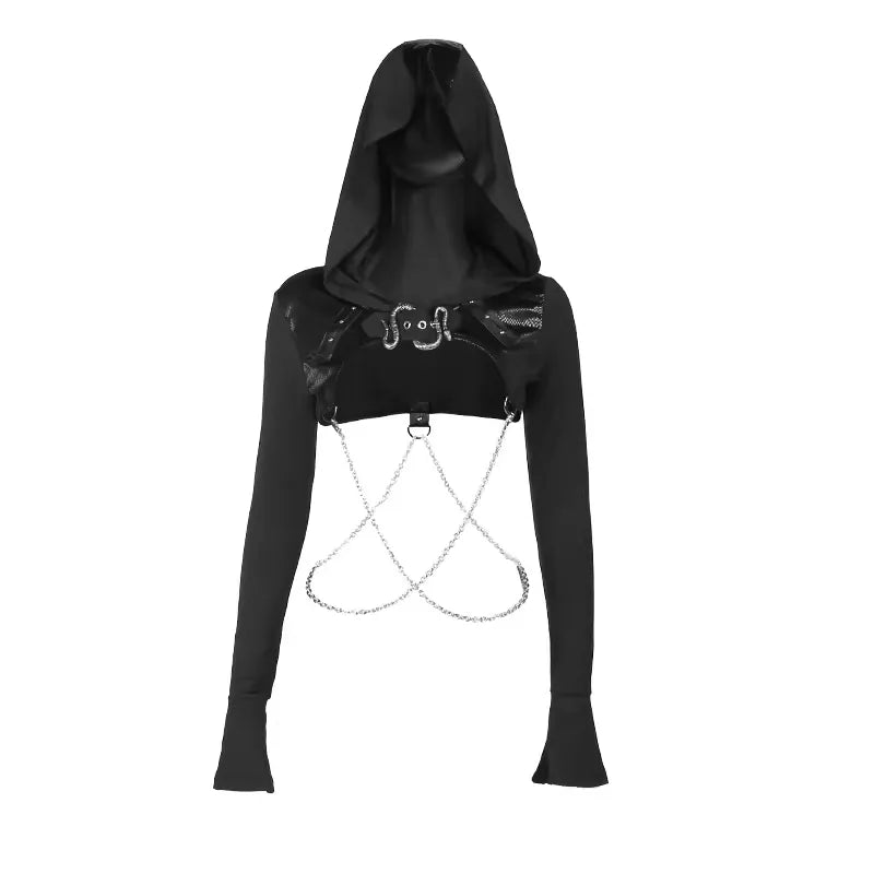 UrbanLaws Hooded Chain Crop Top