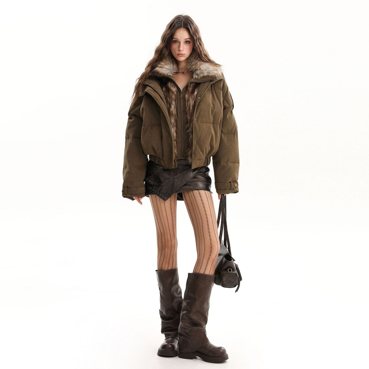 UrbanLaws Premium Fur-Collar Vintage Ceket