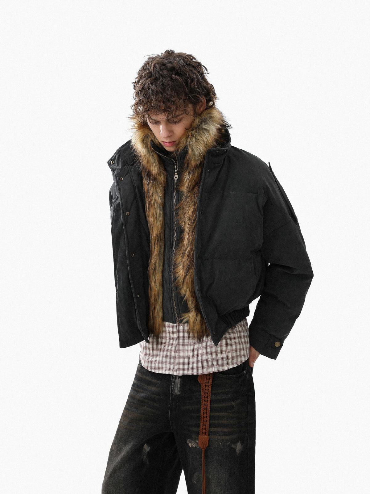 UrbanLaws Premium Fur-Collar Vintage Ceket