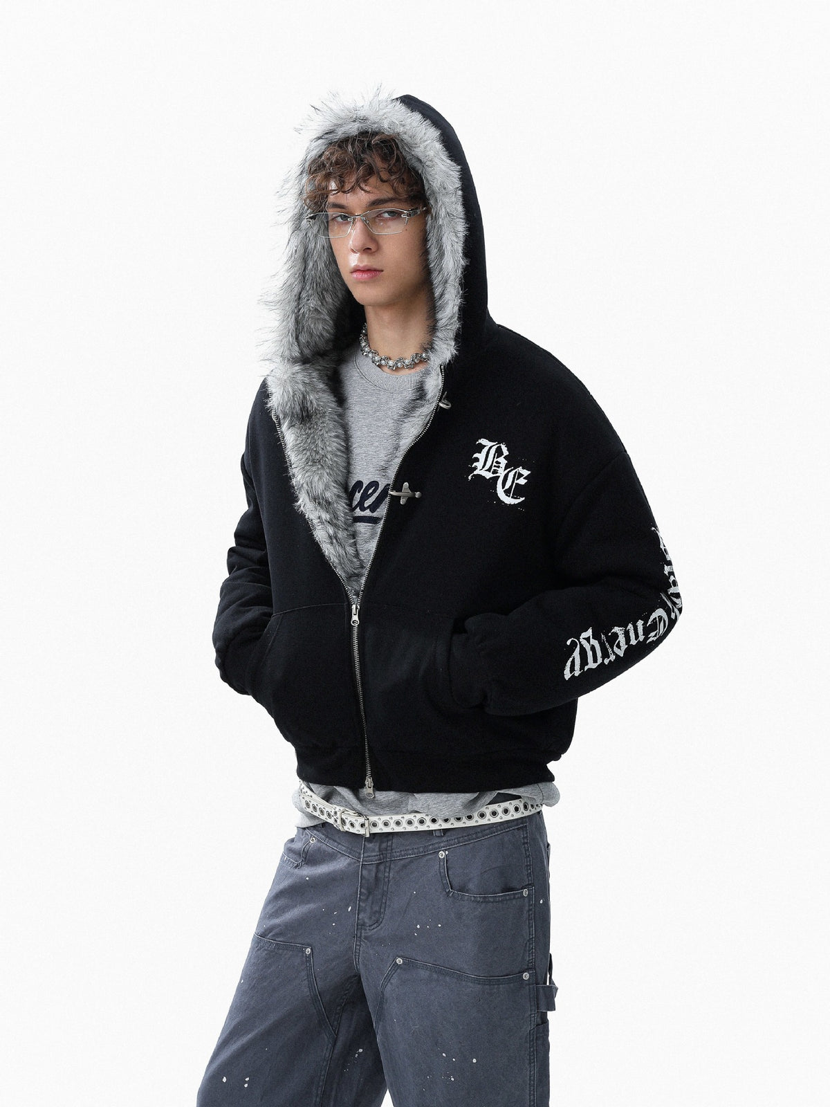 UrbanLaws Kürk Kapüşonlu Bomber Mont
