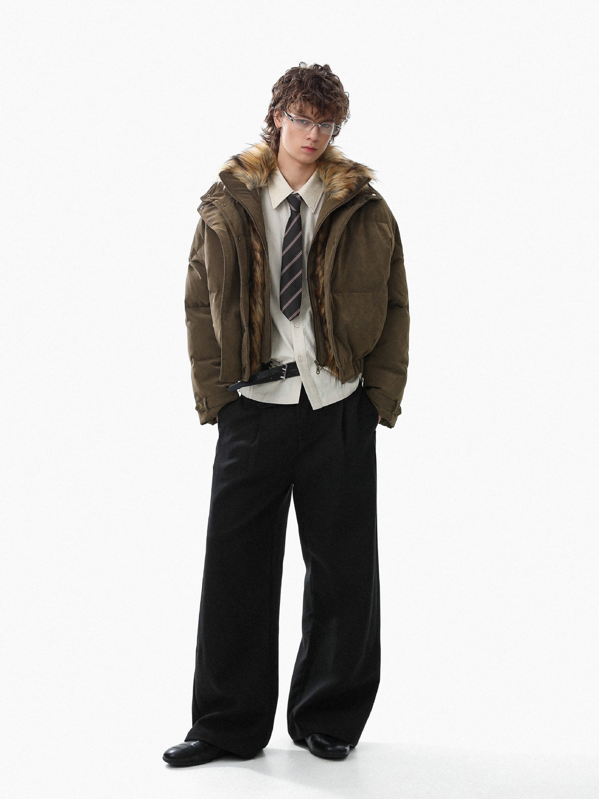 UrbanLaws Premium Fur-Collar Vintage Ceket