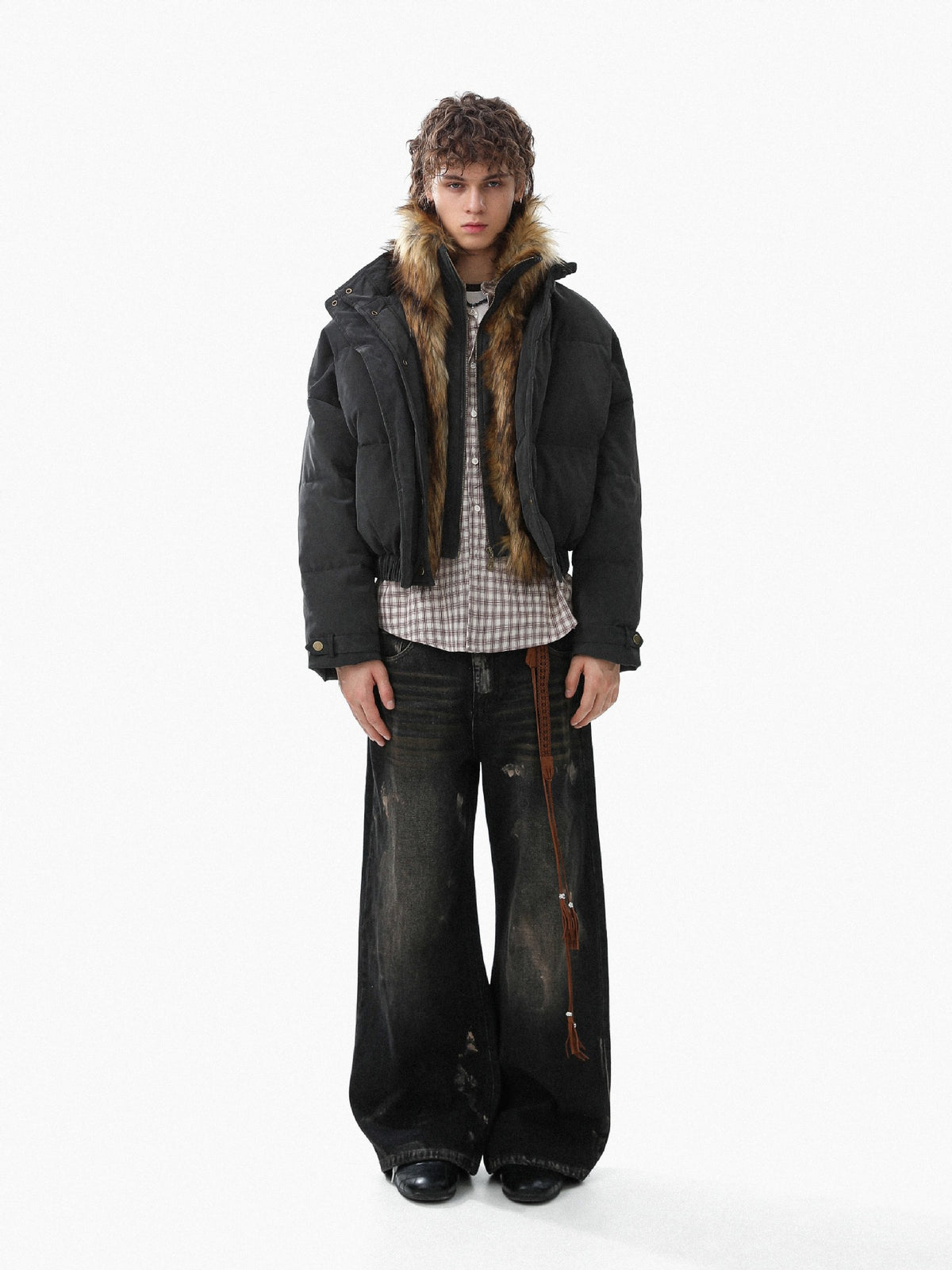 UrbanLaws Premium Fur-Collar Vintage Ceket