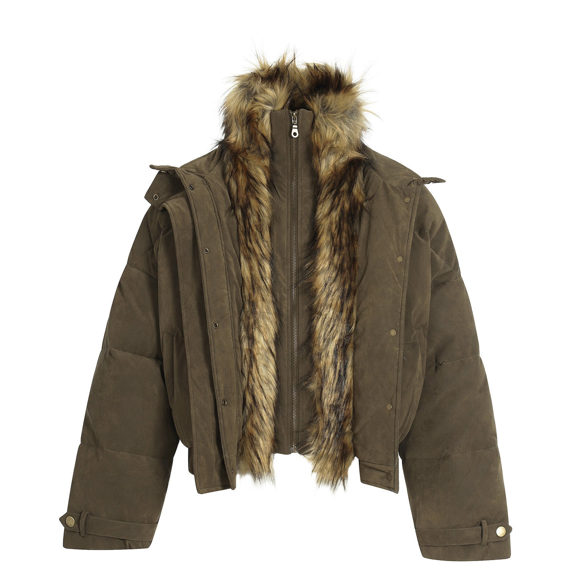 UrbanLaws Premium Fur-Collar Vintage Ceket