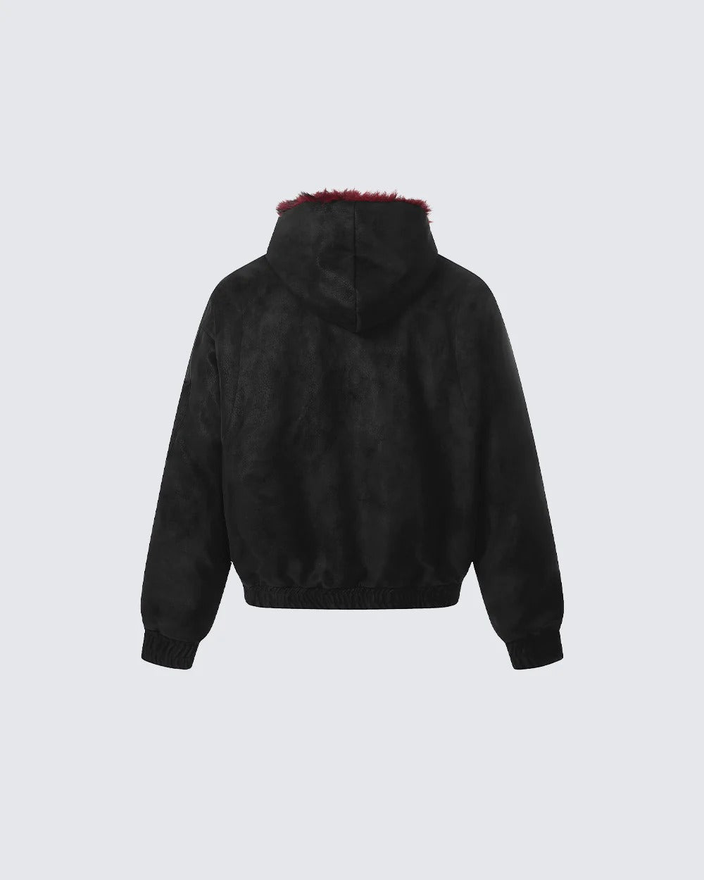 UrbanLaws Noir Crimson Kırmızı Kürklü Ceket