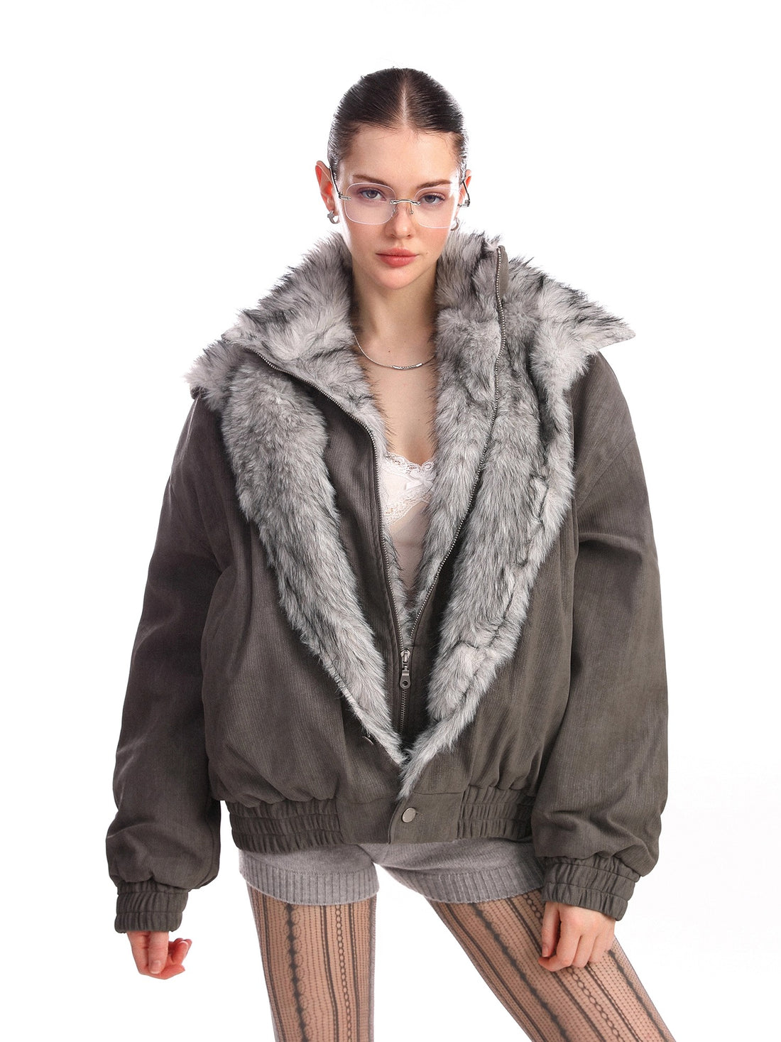 UrbanLaws Vintage Çift Katlı Kürk Yaka Ceket