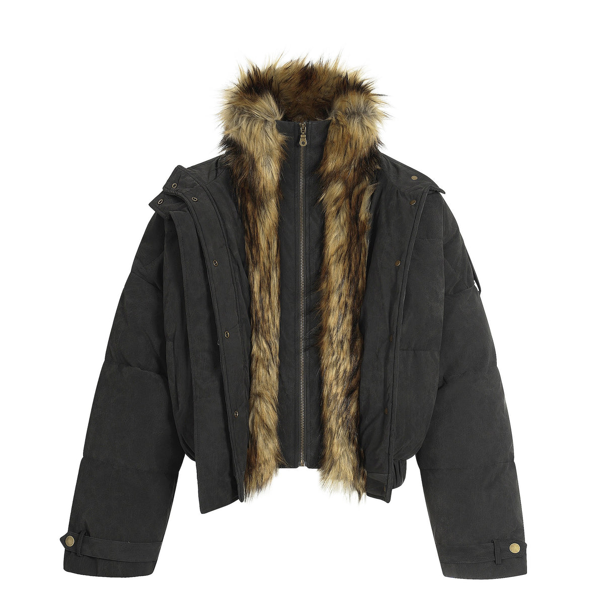 UrbanLaws Premium Fur-Collar Vintage Ceket
