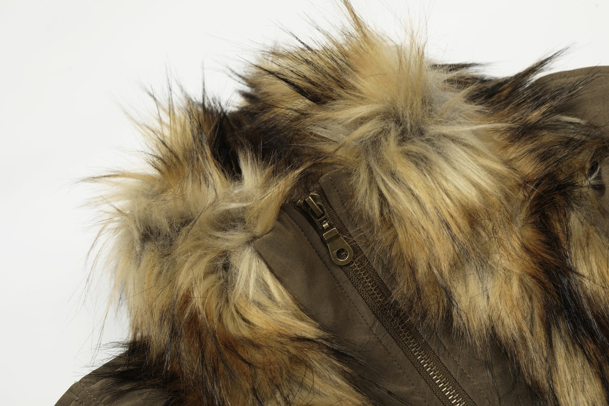 UrbanLaws Premium Fur-Collar Vintage Ceket