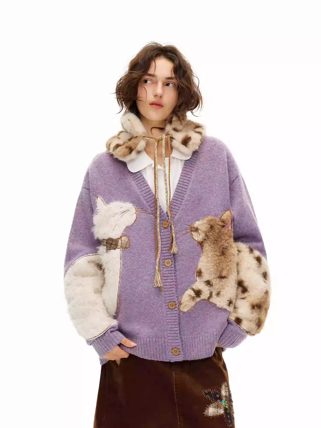 UrbanLaws Özel Üretim Kedili Triko Hırka