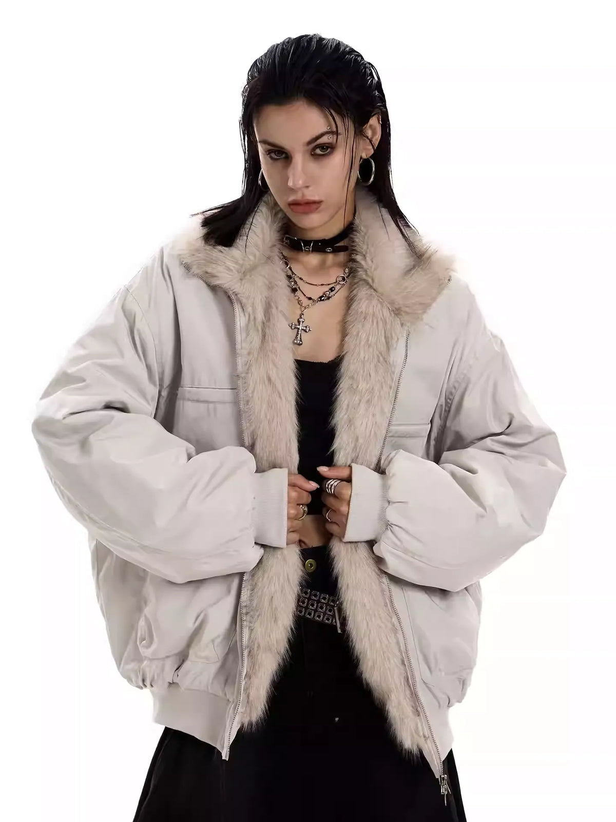UrbanLaws Kürk Detaylı Oversize Ceket