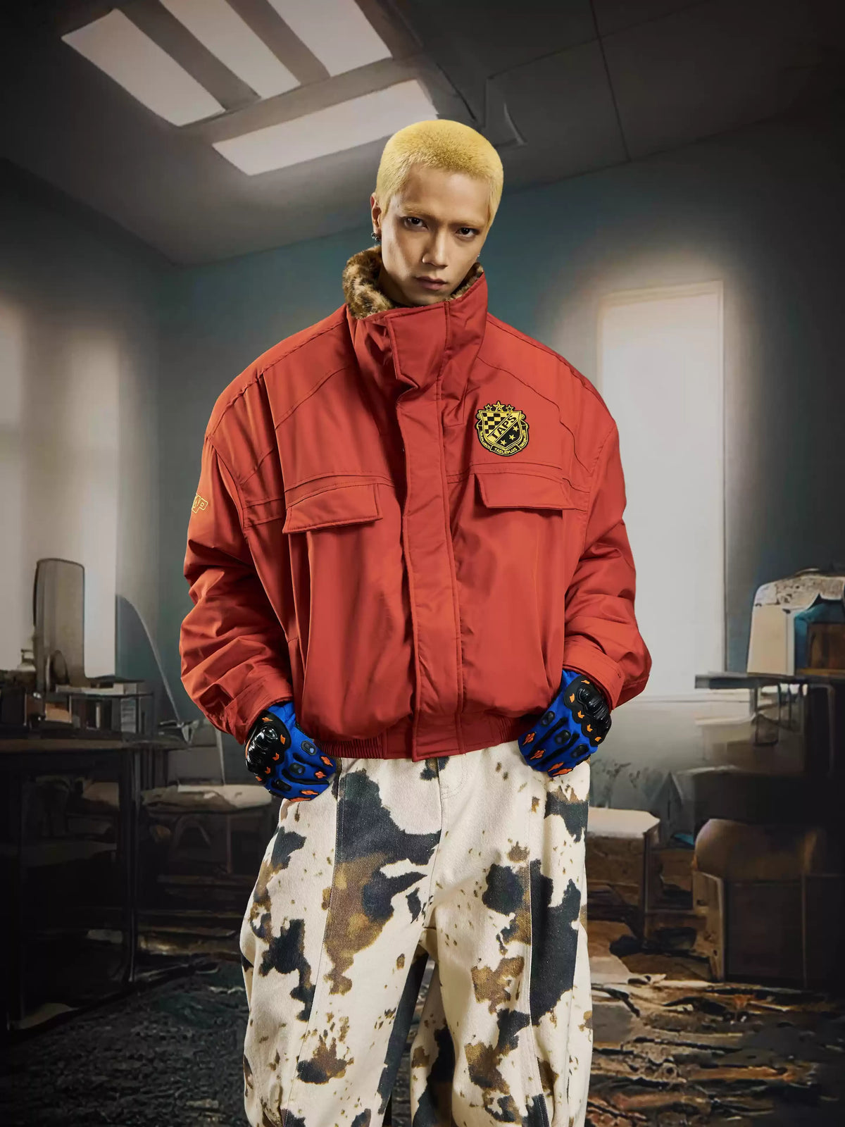 UrbanLaws Leopar Kürk Yakalı Oversize Mont