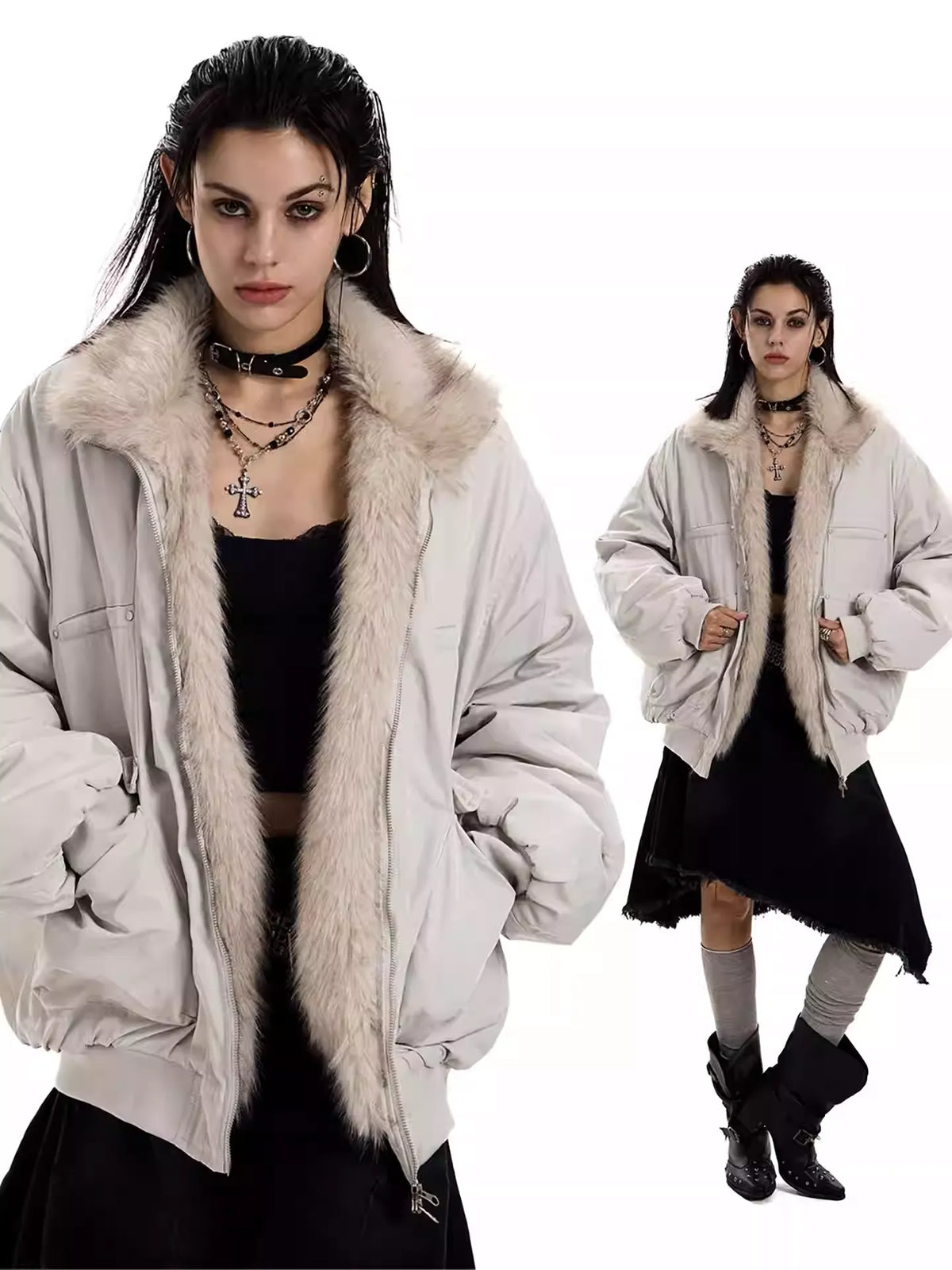 UrbanLaws Kürk Detaylı Oversize Ceket