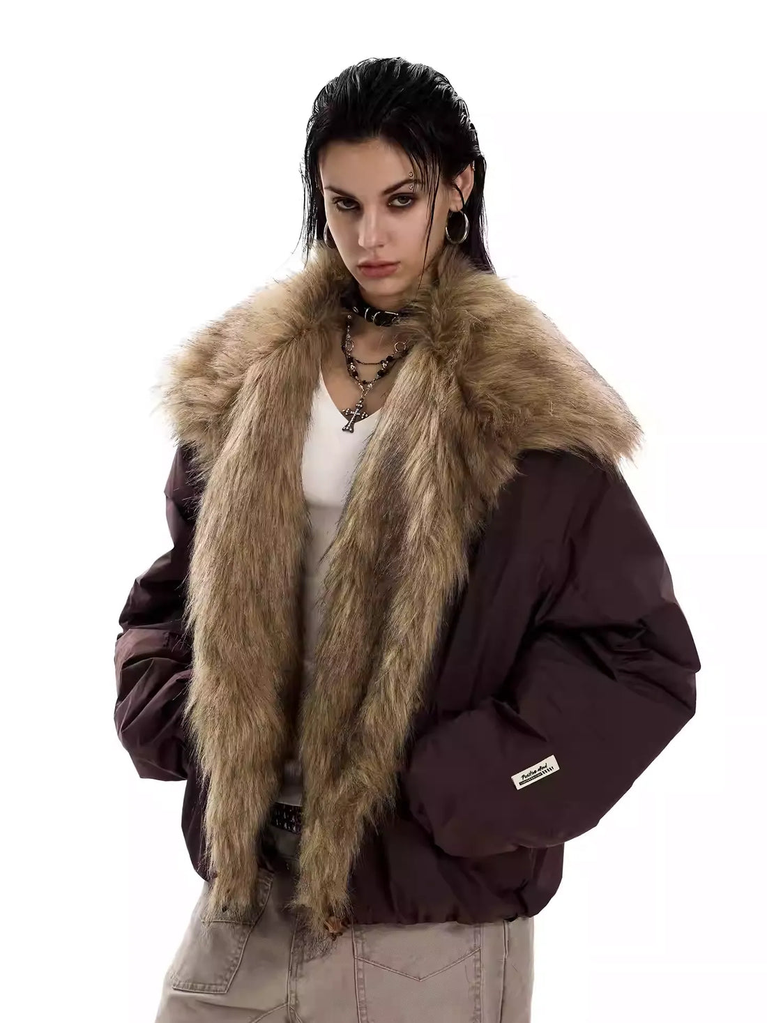 UrbanLaws Geniş Kürk Yakalı Oversize Ceket