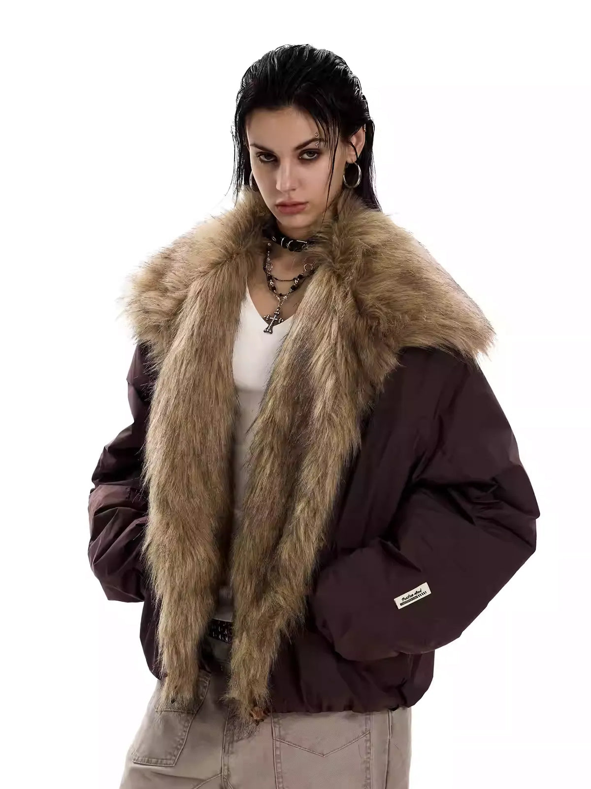 UrbanLaws Geniş Kürk Yakalı Oversize Ceket