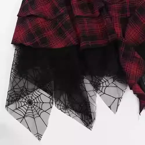 UrbanLaws Strapless Plaid Corset Elbise