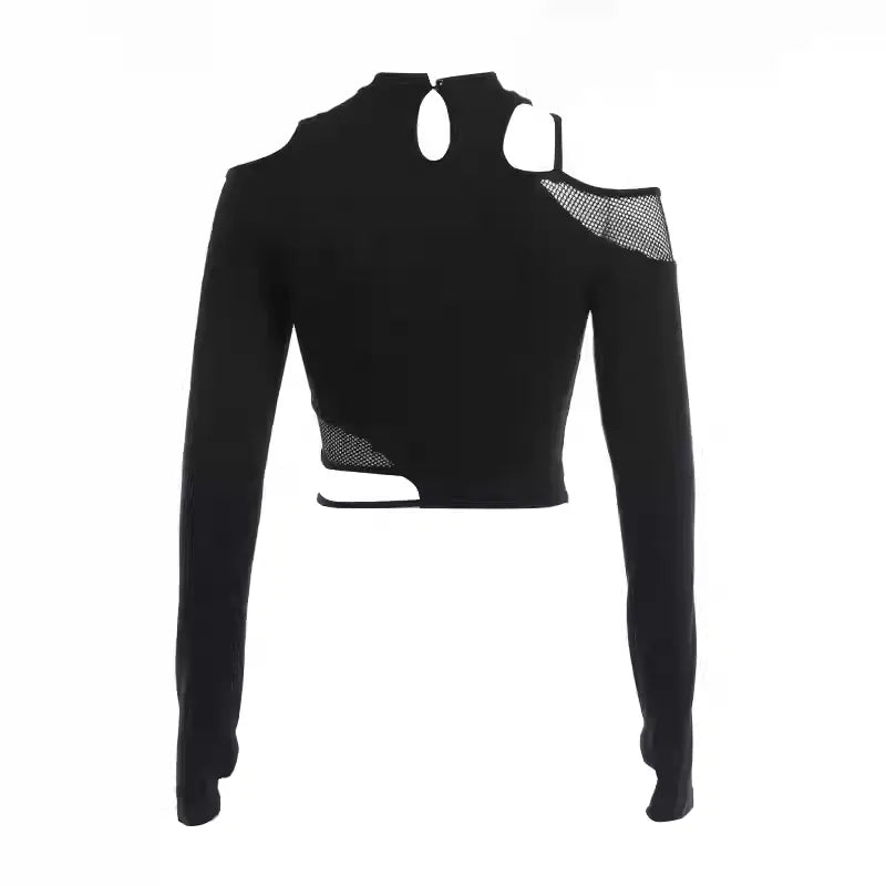 UrbanLaws Cut-Out Mesh Crop Top