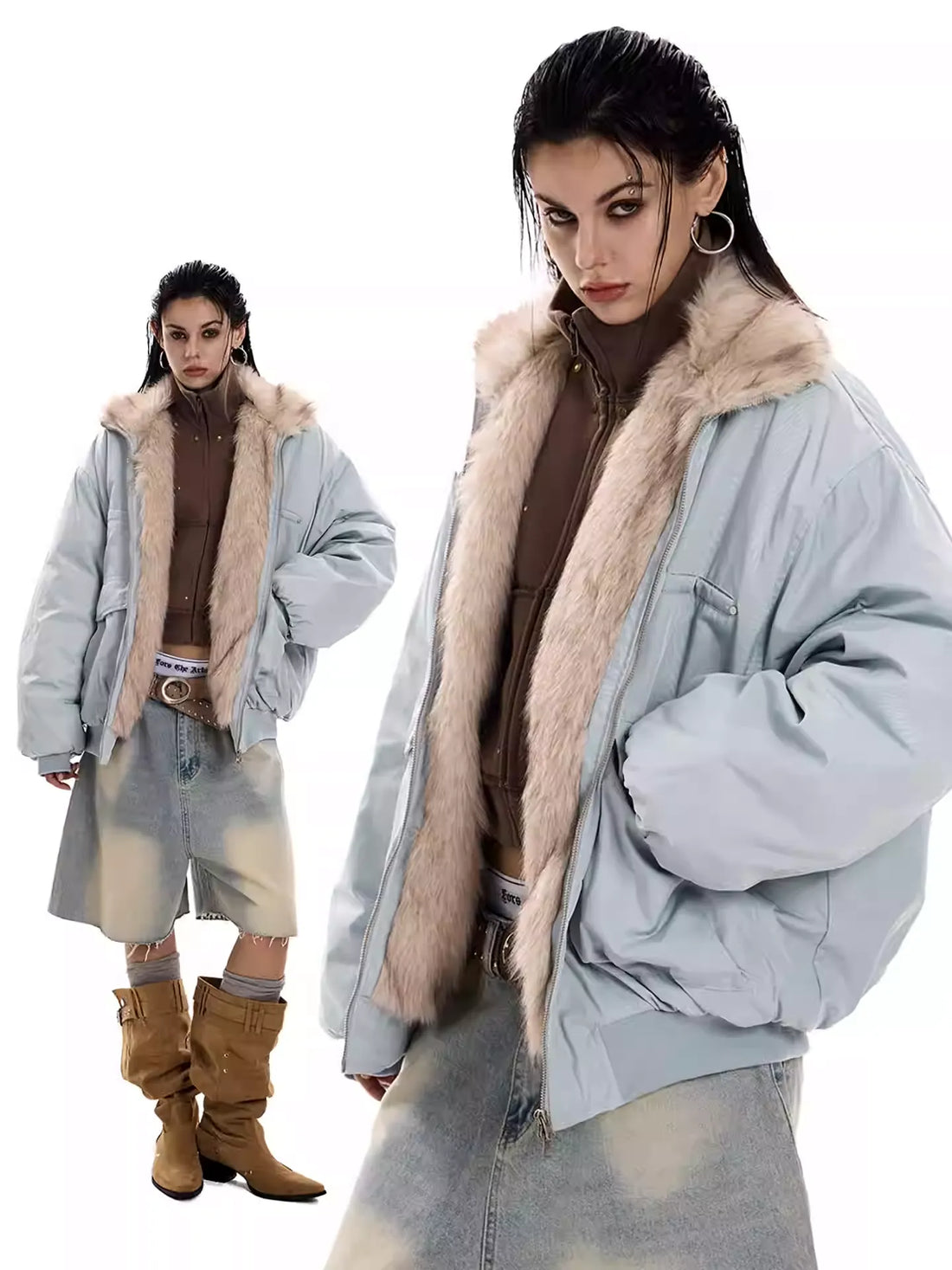 UrbanLaws Kürk Detaylı Oversize Ceket