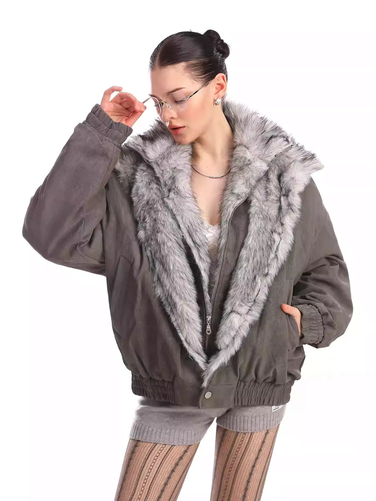 UrbanLaws Vintage Çift Katlı Kürk Yaka Ceket