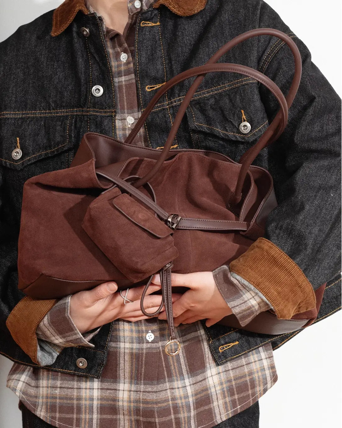 UrbanLaws Elegant Vegan Süet Tote Çanta