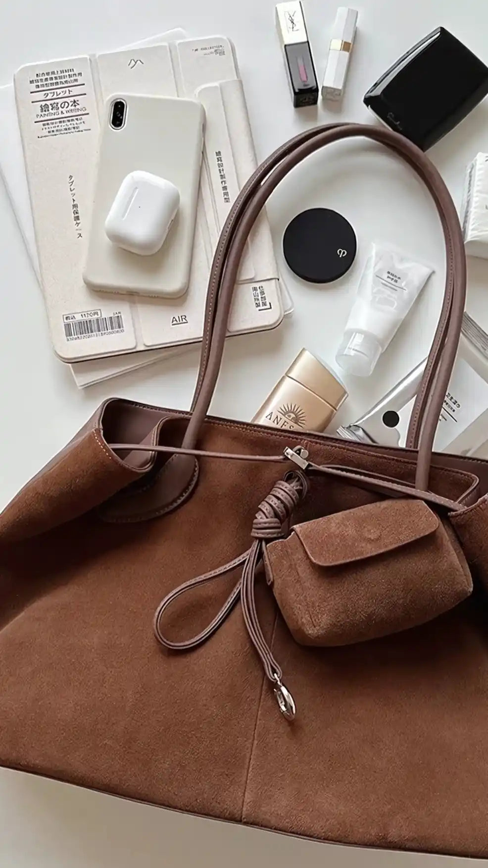UrbanLaws Elegant Vegan Süet Tote Çanta